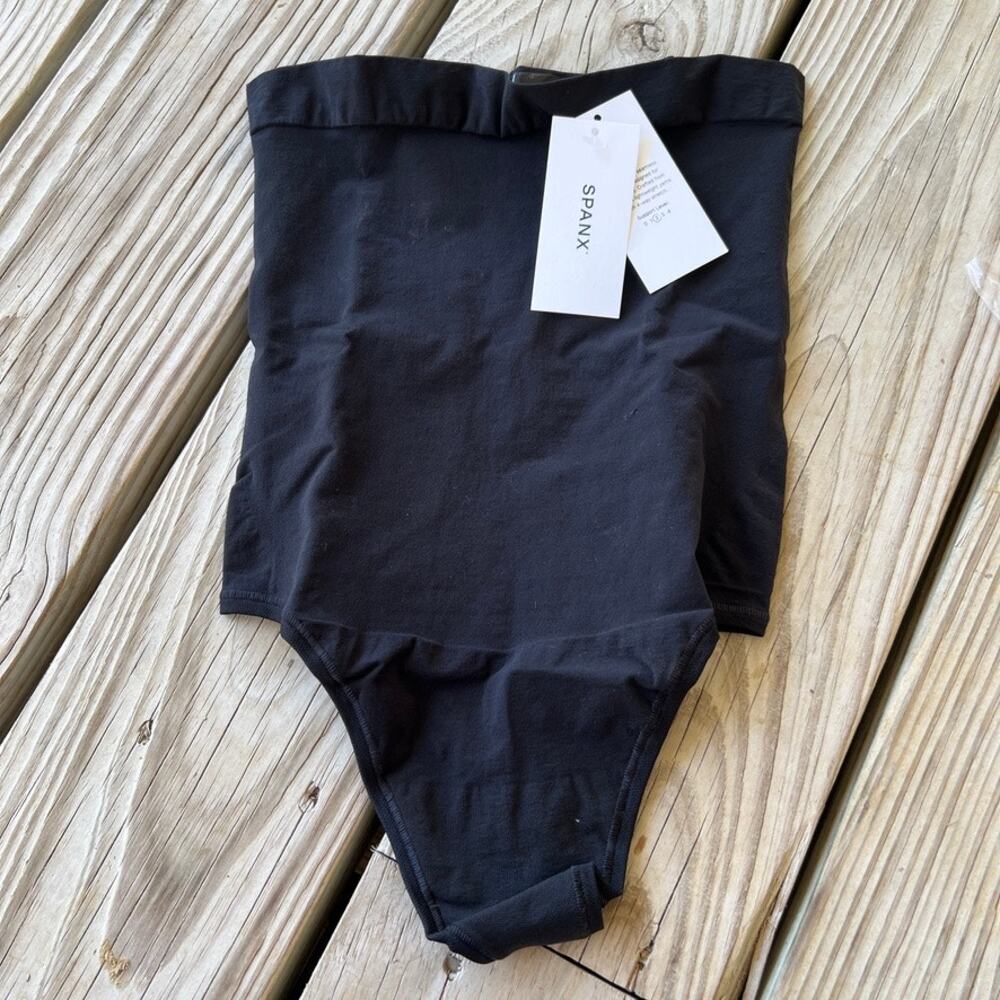 SPANX SPANXsculpt Power Series High-Waisted Thong Shapewear Black - Picture 2 of 5
